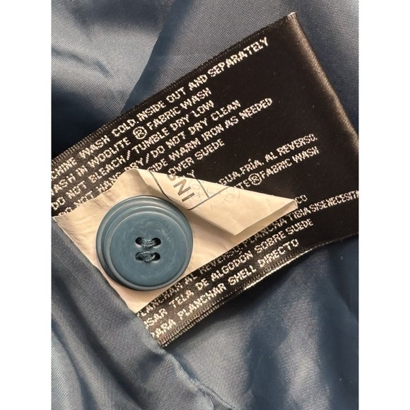 Vintage St Johns Bay Suede Jacket Womens L Blue Teal Blazer Button Front Coat - Picture 10 of 10
